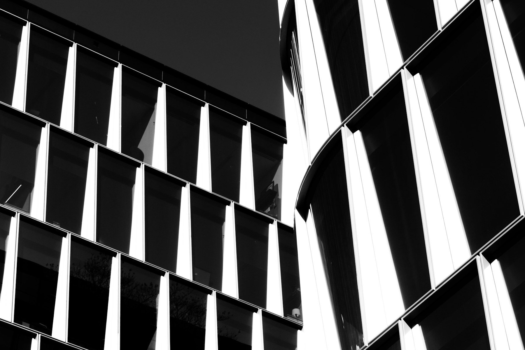Representative geometric commercial facade detail